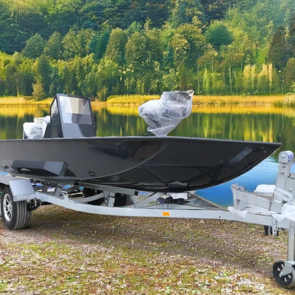 Kinocean Mod V Fishing Aluminum Boat Wholesale 17ft 4-Person Black Bass Boat for OEM and ODM for Ocean Waters